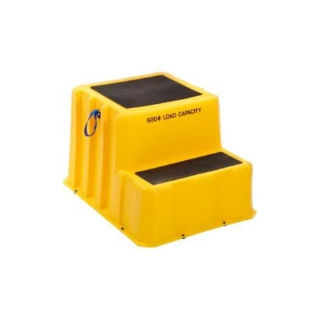 2 Step Nestable Plastic Step Stand - Yellow 26W X 33D X 20H - NST-2 YEL